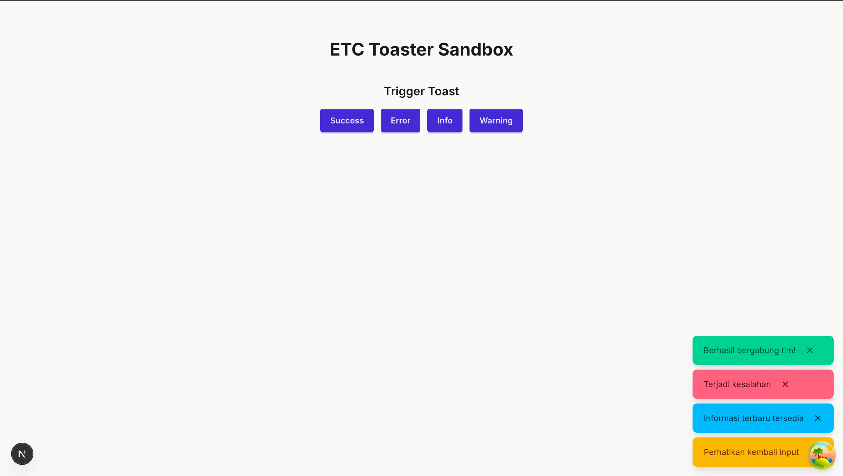 Toaster Sandbox